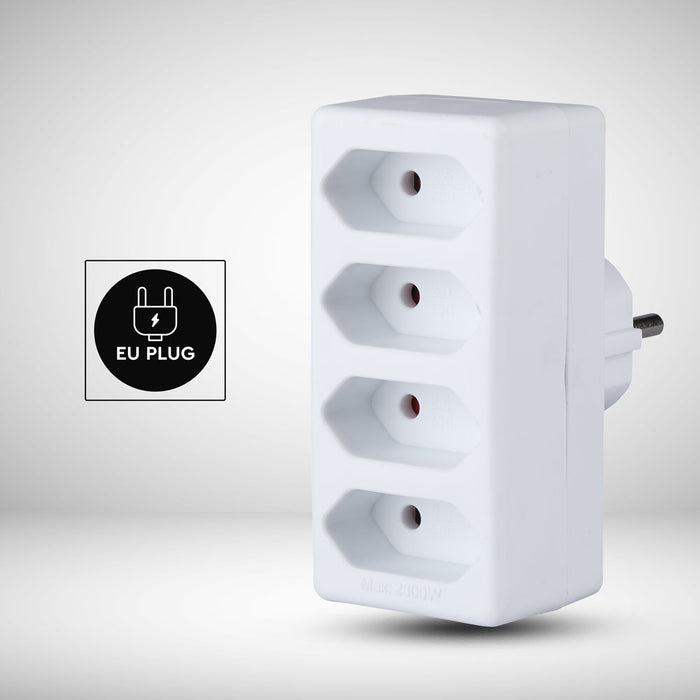 (Lot de 100) Adaptateur 4 prises avec mise à la terre 10A 250V