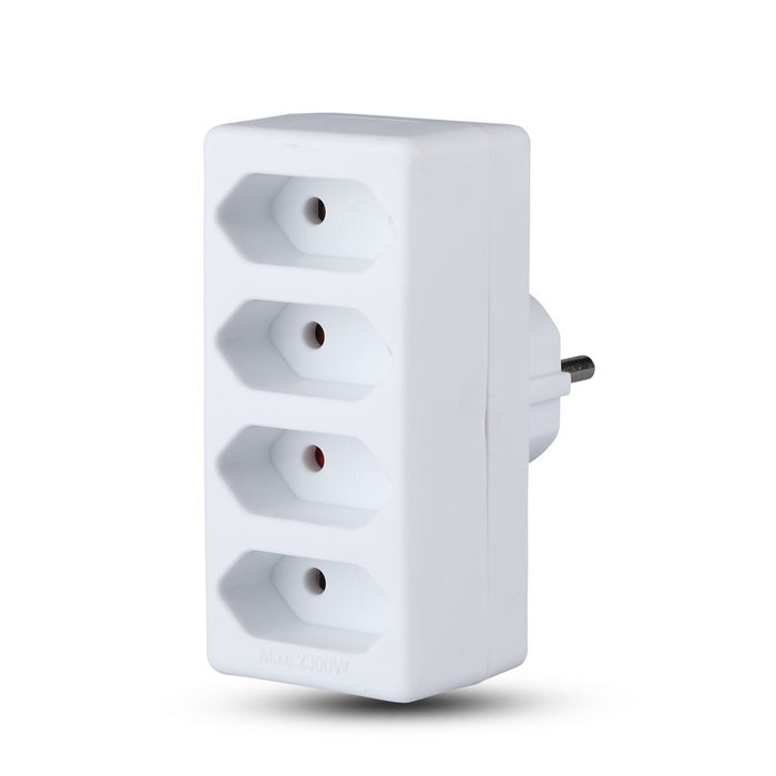 (Lot de 100) Adaptateur 4 prises avec mise à la terre 10A 250V