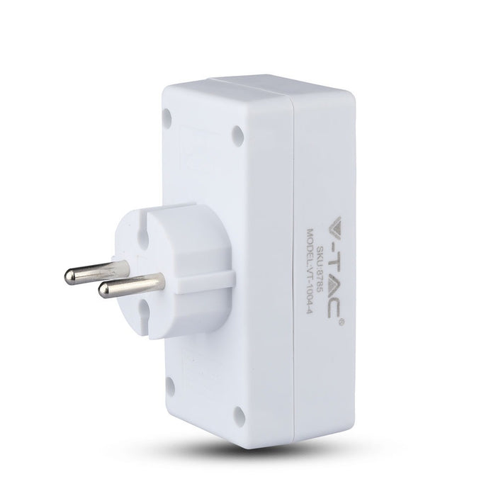 (Lot de 100) Adaptateur 4 prises avec mise à la terre 10A 250V