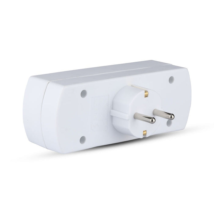 (Lot de 100) Prise à 3 voies avec mise à la terre 250V - Blanc