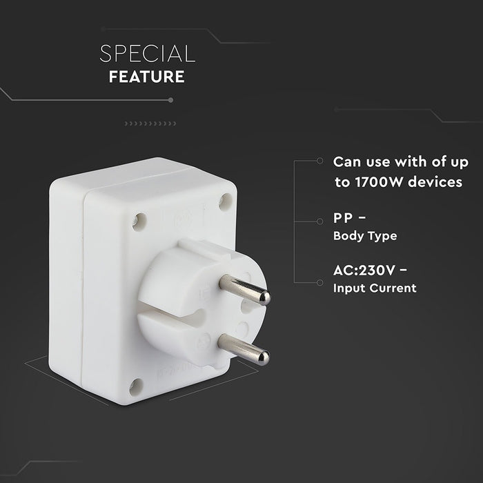 (Lot de 200) Adaptateur 3 prises VT-1023 2,5A - Blanc