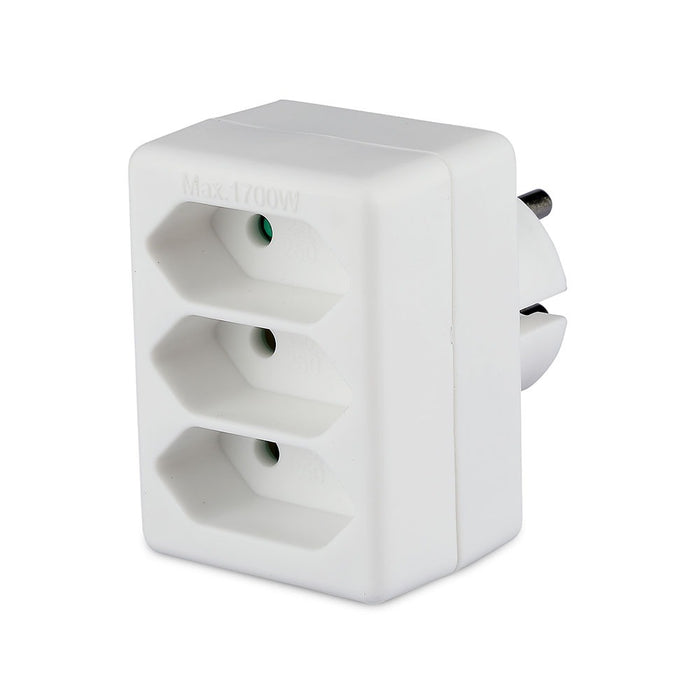 (Lot de 200) Adaptateur 3 prises VT-1023 2,5A - Blanc