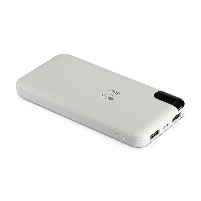 (Lot de 50) Batterie externe sans fil VT-3509 8000mAh avec écran et support - Blanc